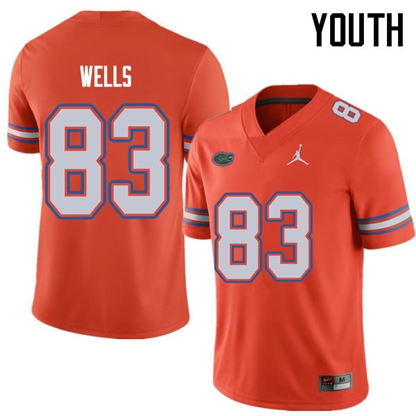 NCAA Florida Gators Rick Wells Youth #83 Jordan Brand Orange Stitched Authentic College Football Jersey YWW6564VT